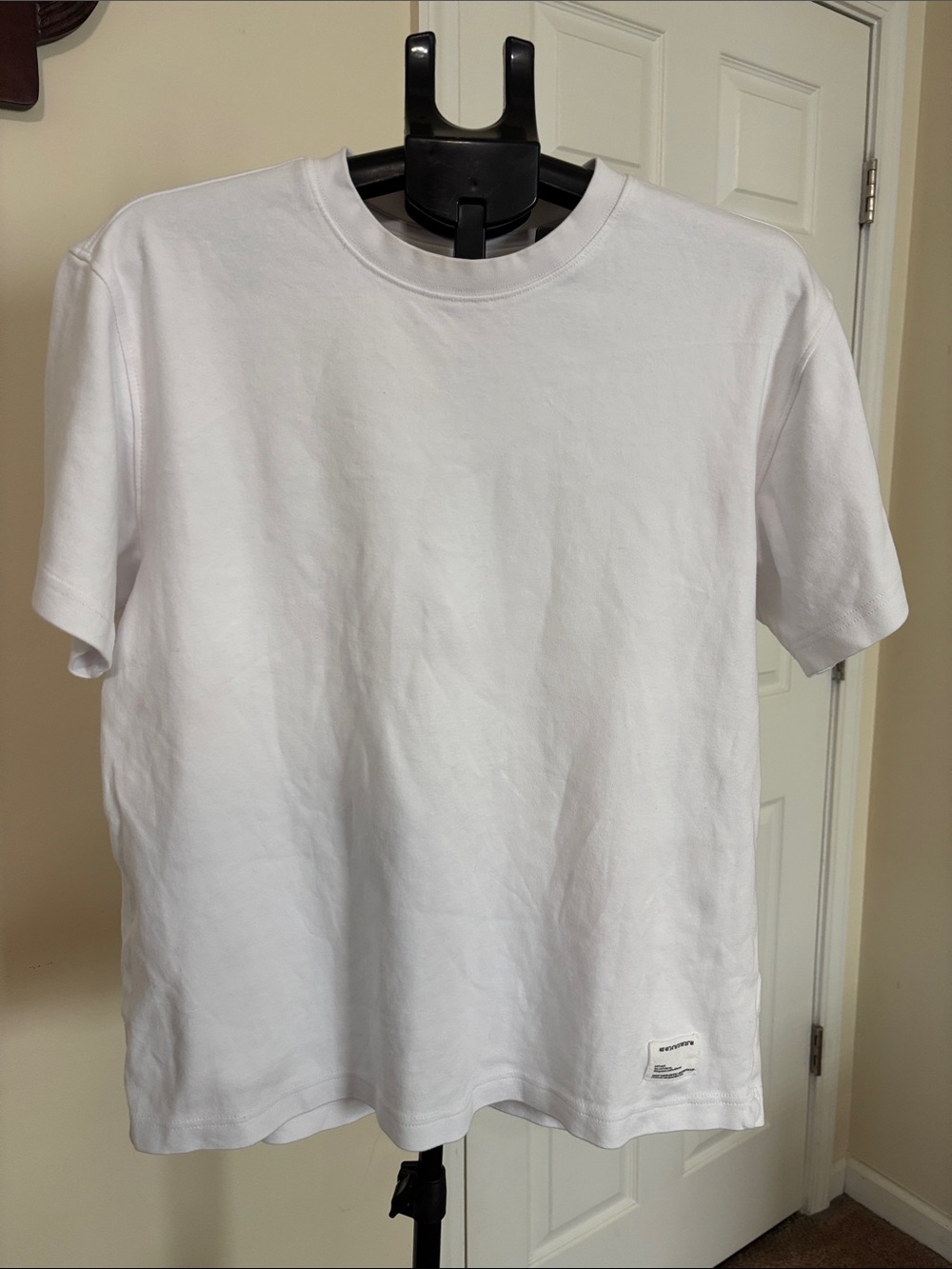 Encrypted Relaxed White Men’s Crew Neck T-Shirt size Large